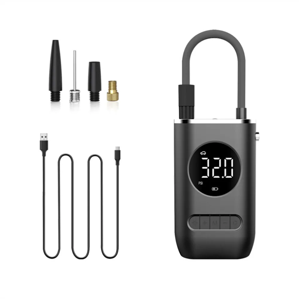 Car Air Pump Portable Mini Self Propelled Electric Tire Pump Handheld Wireless Digital Display Charging Pump