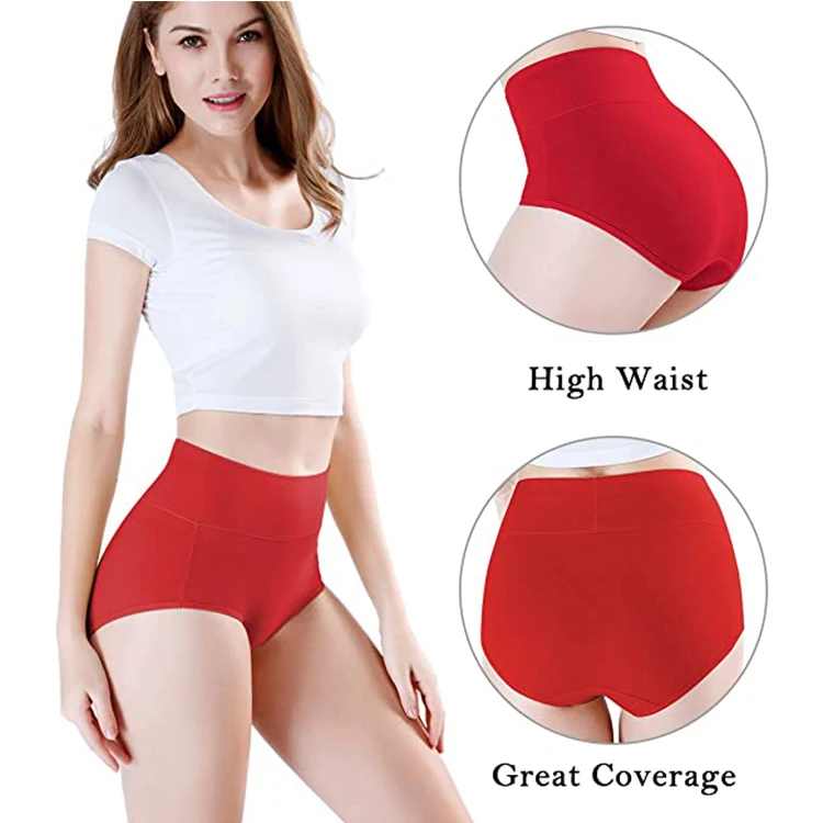 celana wanita Womens High Waisted Cotton Underwear Ladies Soft Full Seamless Underwear Breathable Briefs Panties