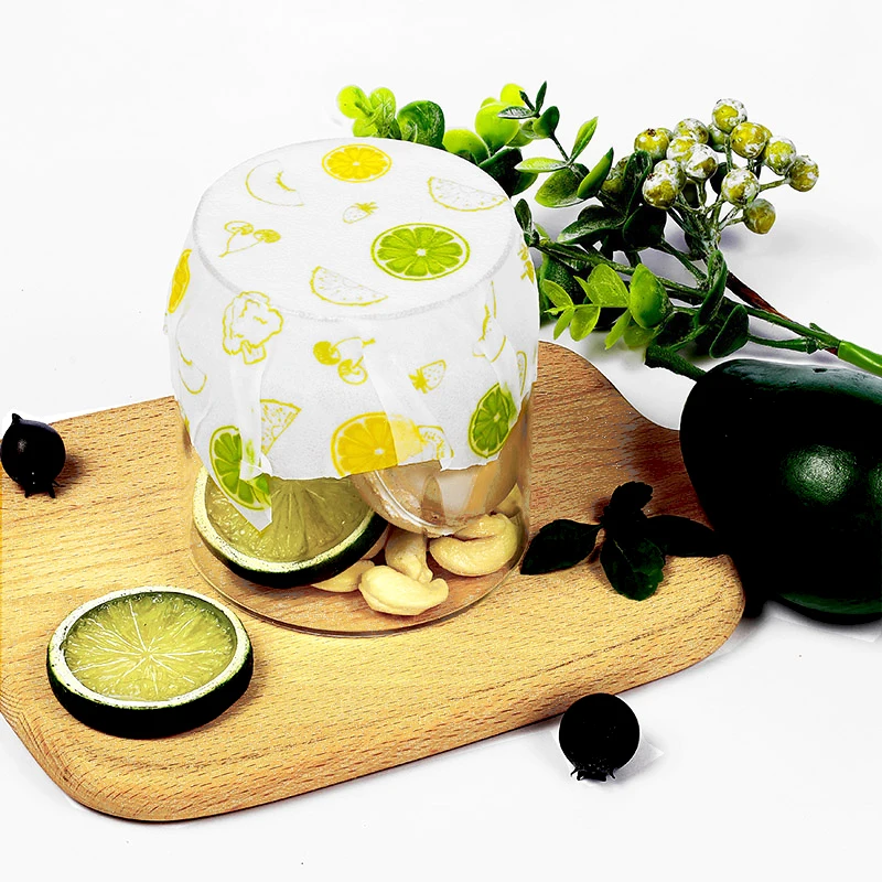 Organic Eco Friendly Reusable Fruit Sandwich Vegetable natural Beeswax food wrapper package orange fruit design direct factory