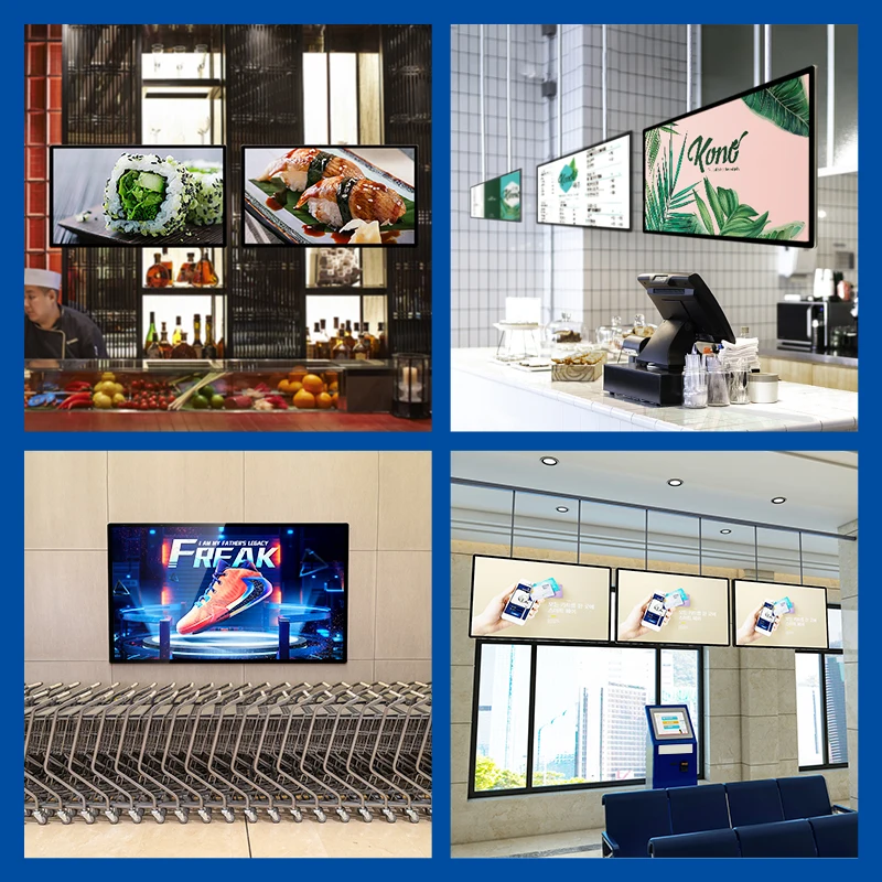 43 49 55 65 inch wall mounted media player android box tv lcd advertising screen vertical indoor display digital signage