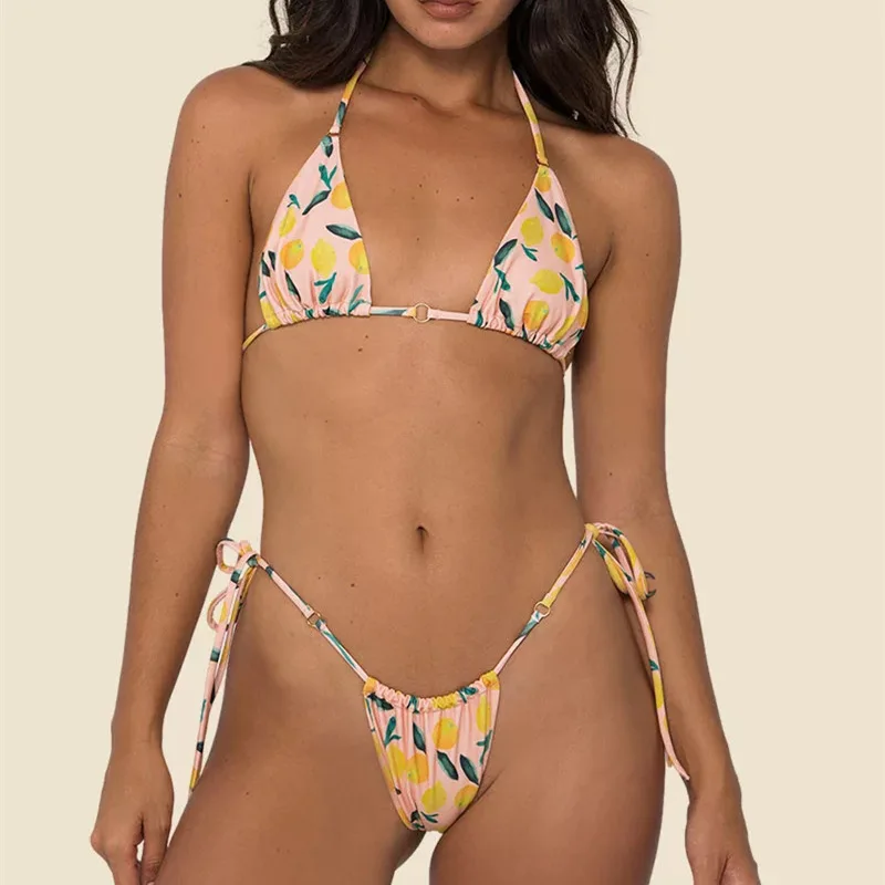 Custom Bikini Women OEM Swimsuit Hot Sale Custom Print Swimming Suits Backless Two Piece Bikini