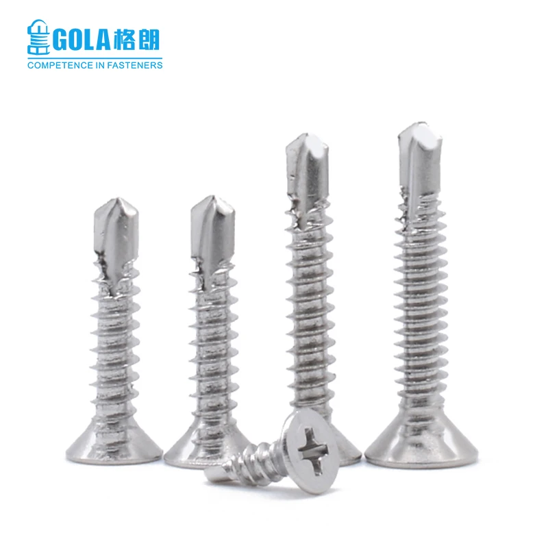  Нержавеющая сталь CSK самосверлильный винт Phillips крест встраиваемый плоская головка