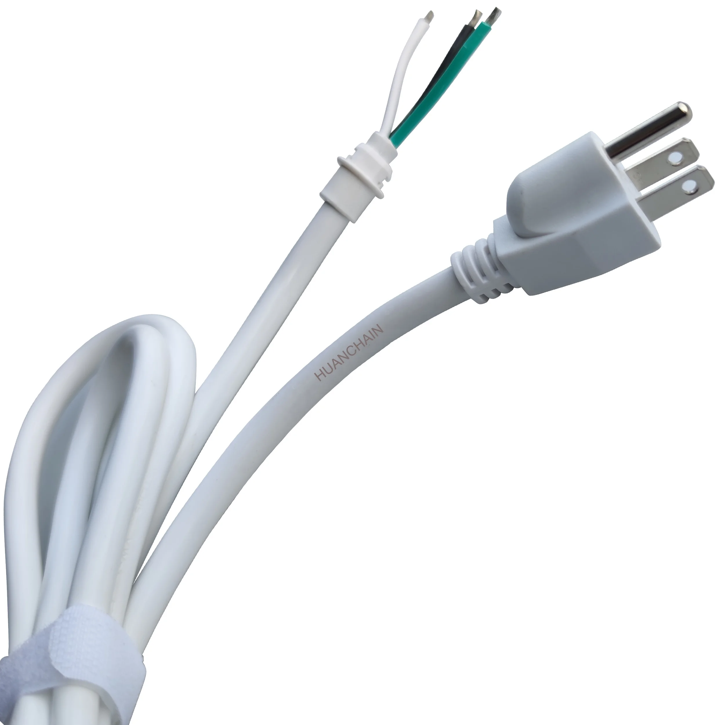 Huanchain NEMA 5-15P Вилка американская 3-контактная вилка индивидуальный Электрический кабель белого цвета