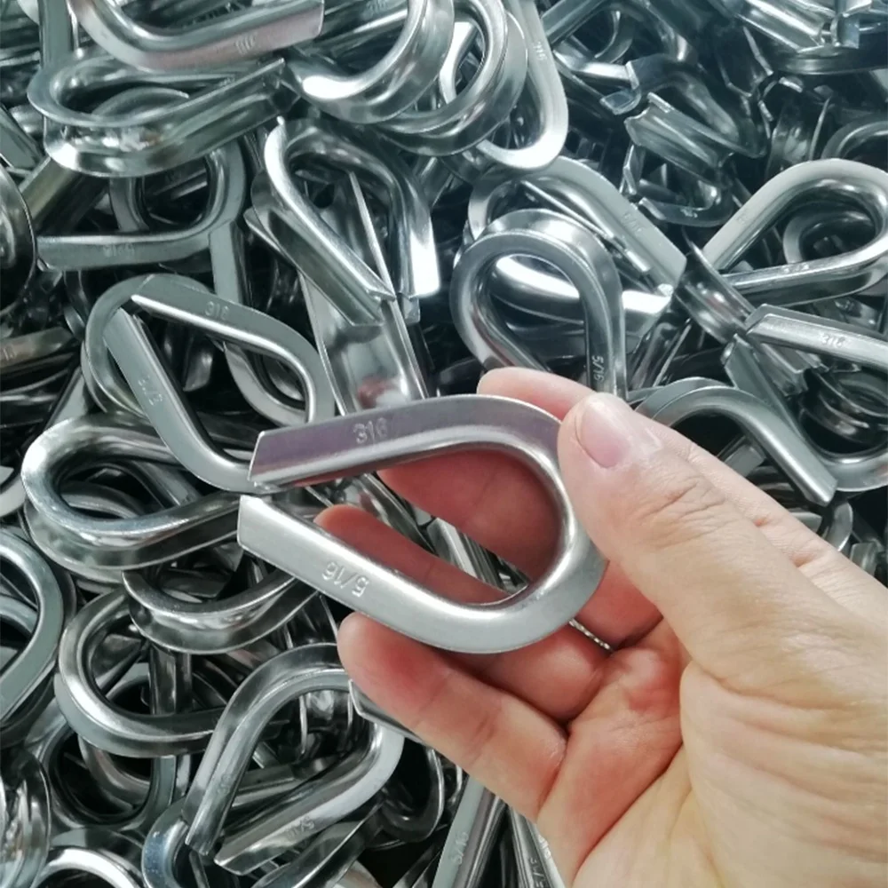 Американский тип Концевая серьга канатаиз G411 Стандартный наперсток AISI304/316 из нержавеющей стальной трос наперсток