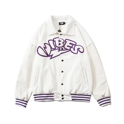 European and American new products men and women towel embroidery letters couple windbreaker autumn and winter jacket