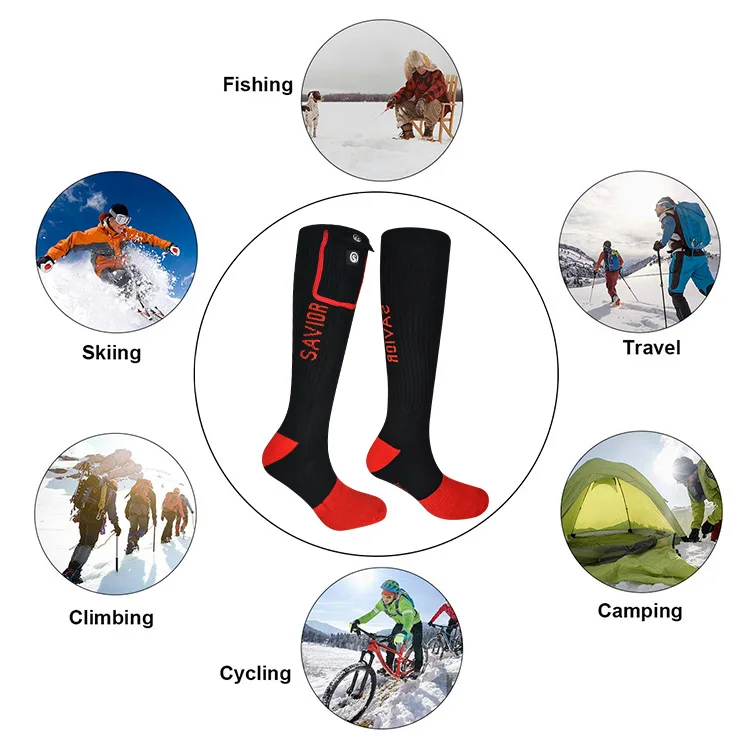 Зимние теплые термоноски для мужчин и женщин очень толстые дышащие перезаряжаемые носки с подогревом микроволновой печи