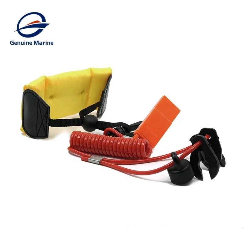 Genuine Marine Outboard Engine Stop Key With Whistle Wrist Strap For Boat