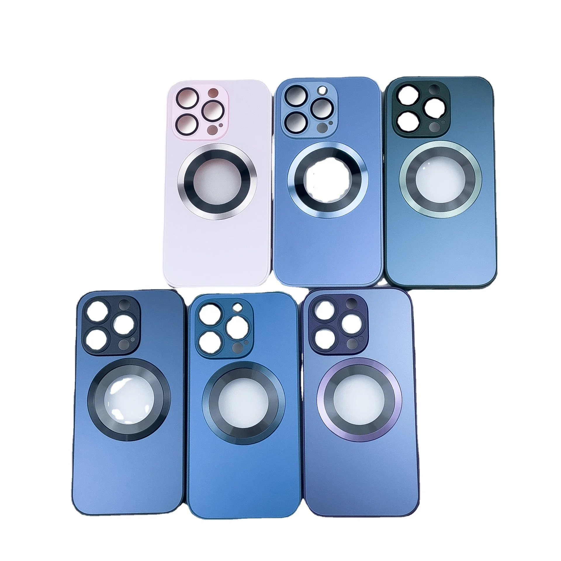 Luxury AG Frosted Glass Magnetic Camera protection shockproof case For iPhone 14 Plus 13 Pro Max Silicone Frame Phone Cover