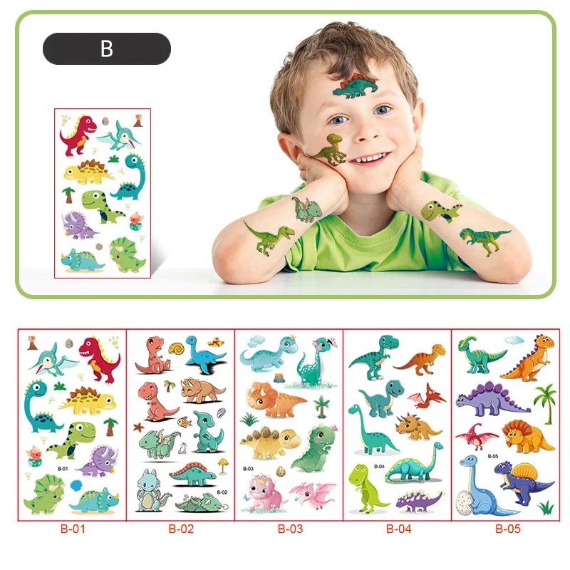 Оптовая продажа наклейки с татуировками милой русалкой и динозавром временная Водонепроницаемая наклейка для детей Волшебная бутылка воды ноутбука
