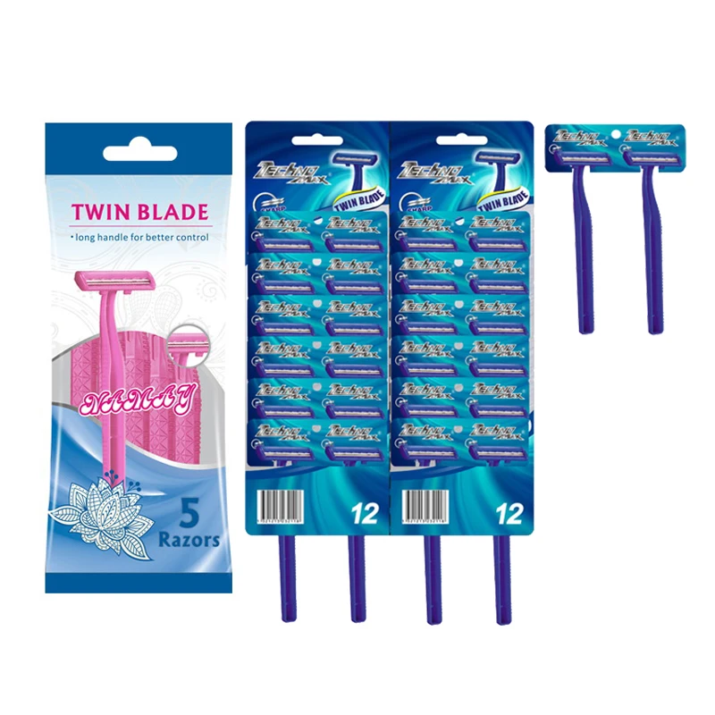 KAILI twin blades lasy razor customized colorwomen disposable shaving razor