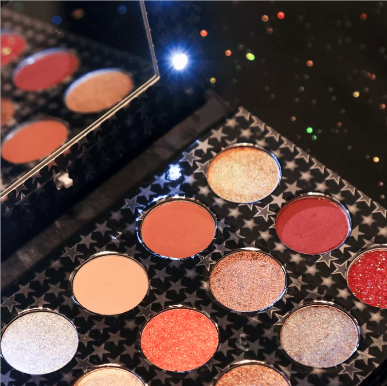 
Professional Makeup Creative LED Light 12 Colors High Pigment Creamy Eyeshadow palette with Mirror 