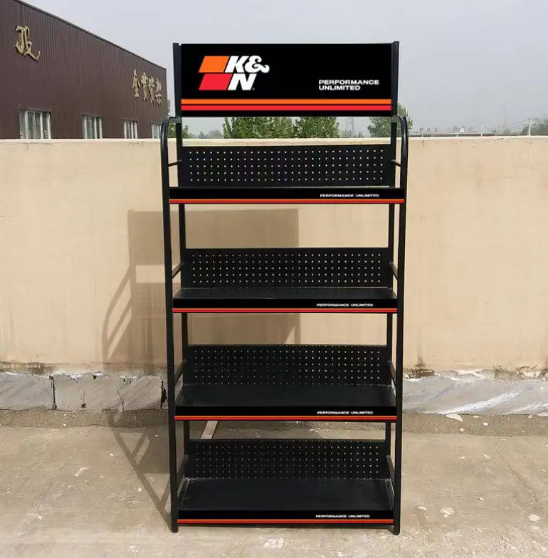 Free Standing Motor Oil,Gas Metal Shelf Car Shop Oil Display Rack