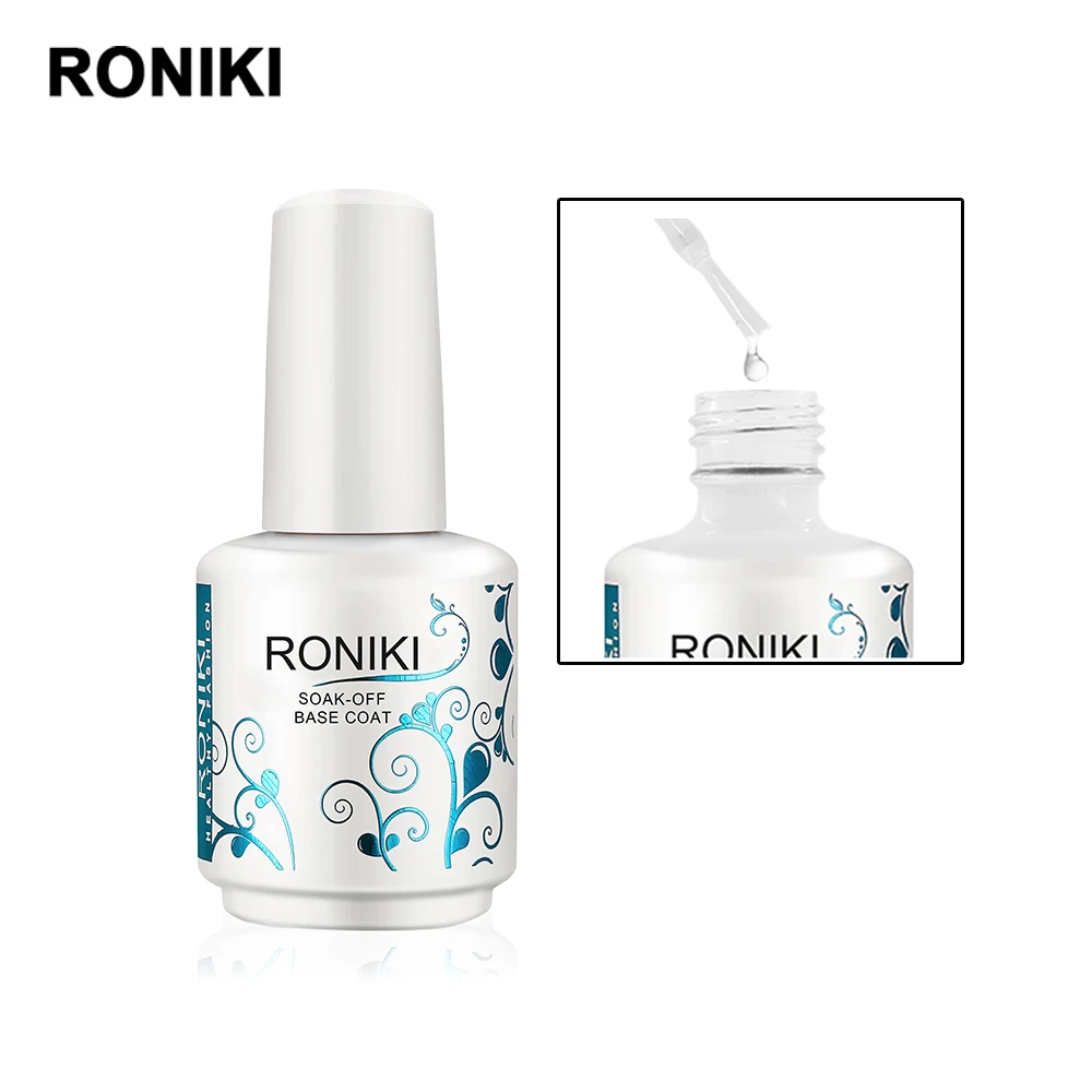  RONIKI оптовая продажа прозрачный УФ-гель для верхнего покрытия ногтей от частного бренда бесплатный образец отправка в течение 3 дней легко наносится и снимается замачиванием 15