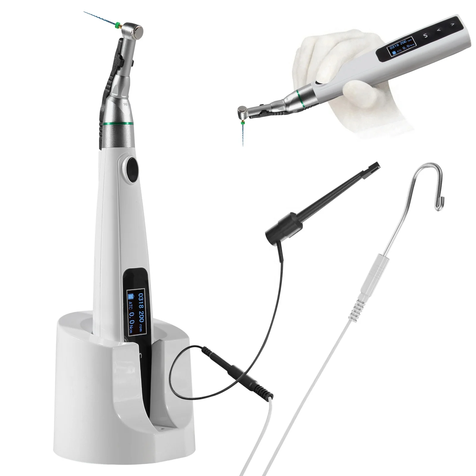 New Innovation!  Dental Endo Motor Endodontics Treatment LED Root Canal Handpiece 16:1 Ratio Built in Apex Locator 2in1 Cordless