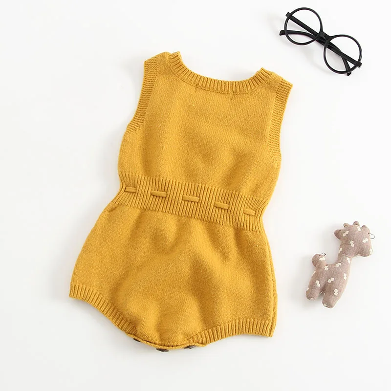 
2020 High Quality Baby Boy Knit Romper Girls Cute Crochet Rompers Toddler Brand Spring Suspender Infant Lovely Knitting Romper 