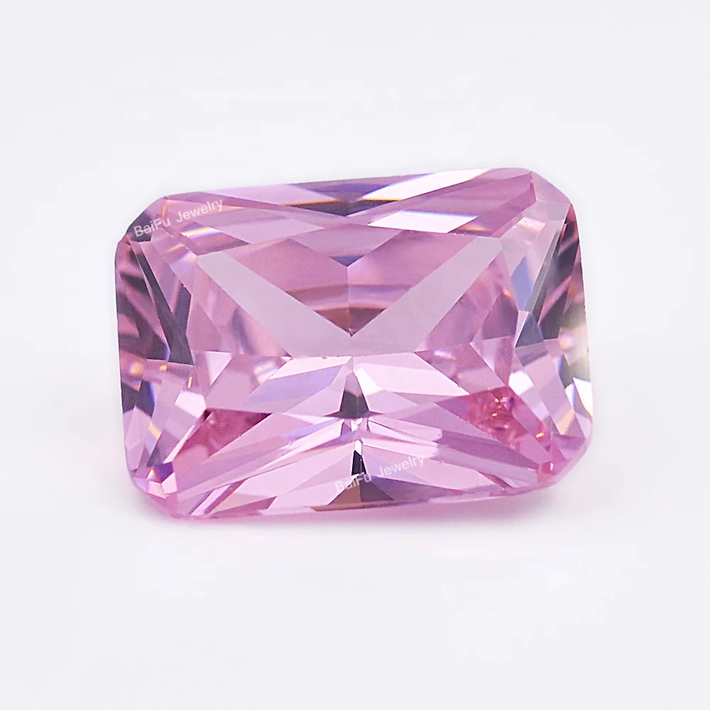 Американская цена завода-изготовителя Бельгия ограненный драгоценный камень восьмиугольник 12x16 розовый необработанный кубический цирконий для ювелирных изделий