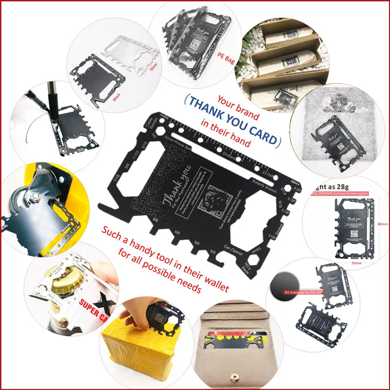 Custom Logo OEM Credit Metal Promotional Gift Gadget Multi Tool Card