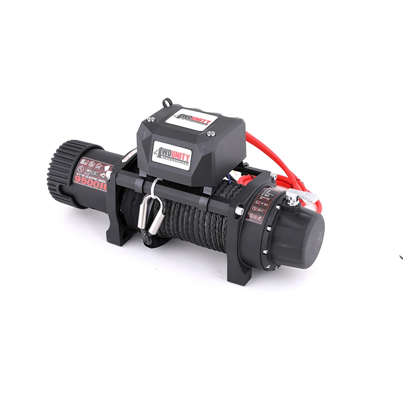 The New 12V 24V 9500L/5909KG IP67 Car 4x4 SUV Wired/Wireless Control Synthetic Rope Electric Winch