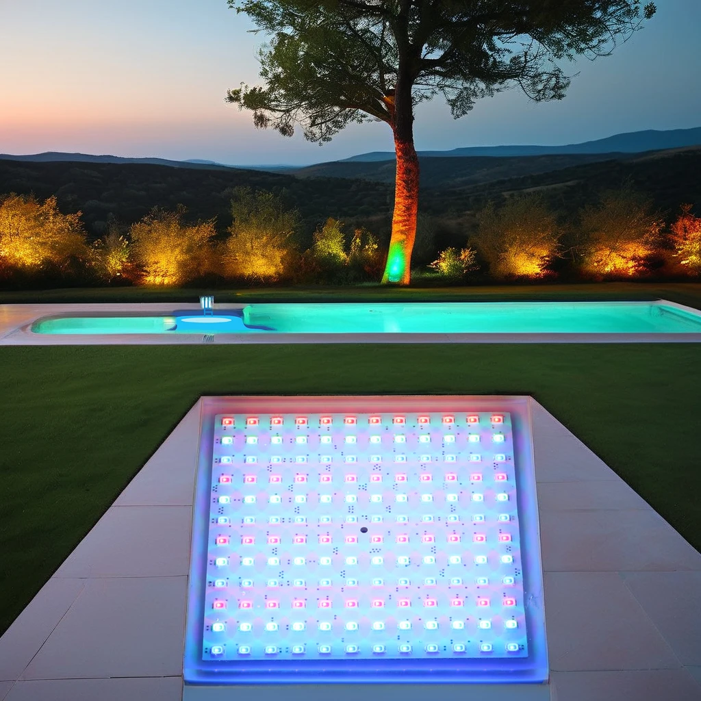 Newest Square 10mm Thickness 12W RGB Underwater LED Pool Light Flat swimming pool Waterproof LED piscina lamp