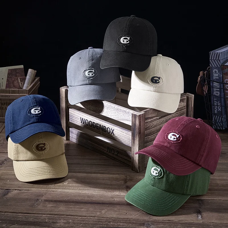 Wholesale 6 panel caps hats cotton printing Custom  LOGO embroidery 112 trucker distress hats baseball cap