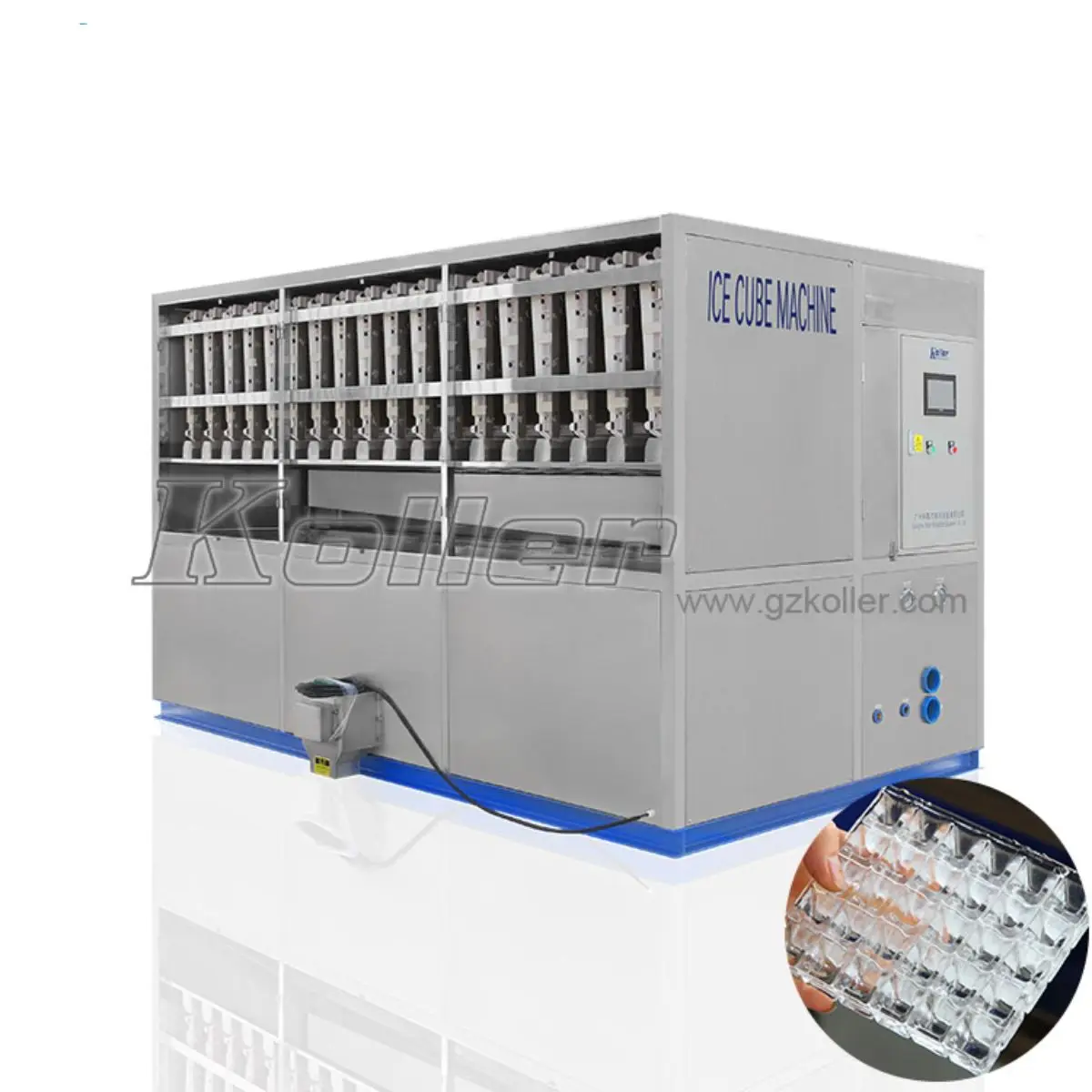 Professional Maker 5 Tons/day Ice Cube Maker With Siemens Plc Control System Industrial Ice Cubes Maker
