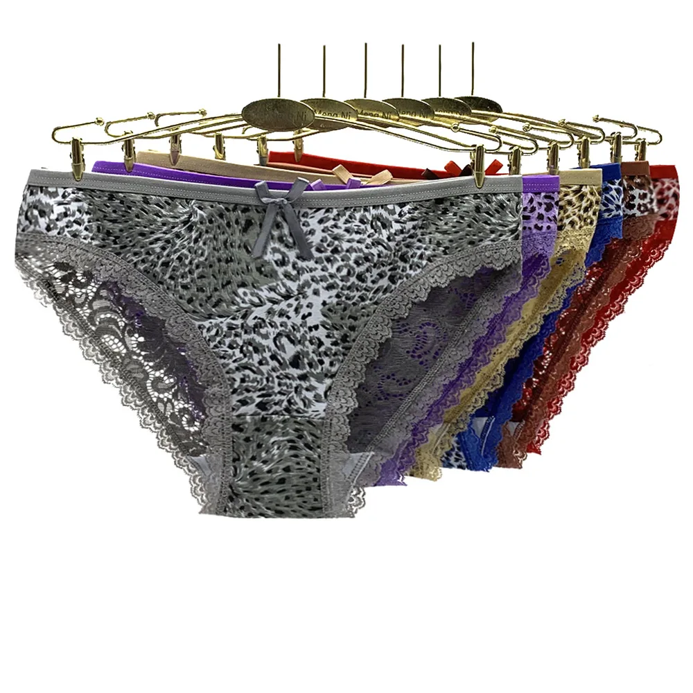 Нижнее белье с леопардовым принтом, хлопковые трусы, женское нижнее белье, женские штаны