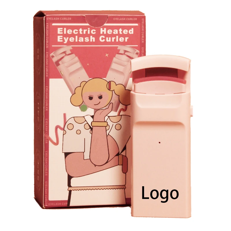 Красивый инструмент, розовые Симпатичные щипцы для завивки ресниц, легко вьющиеся, OEM электрические нагреваемые щипцы для завивки ресниц с зарядкой через USB, Индикатор нагрева