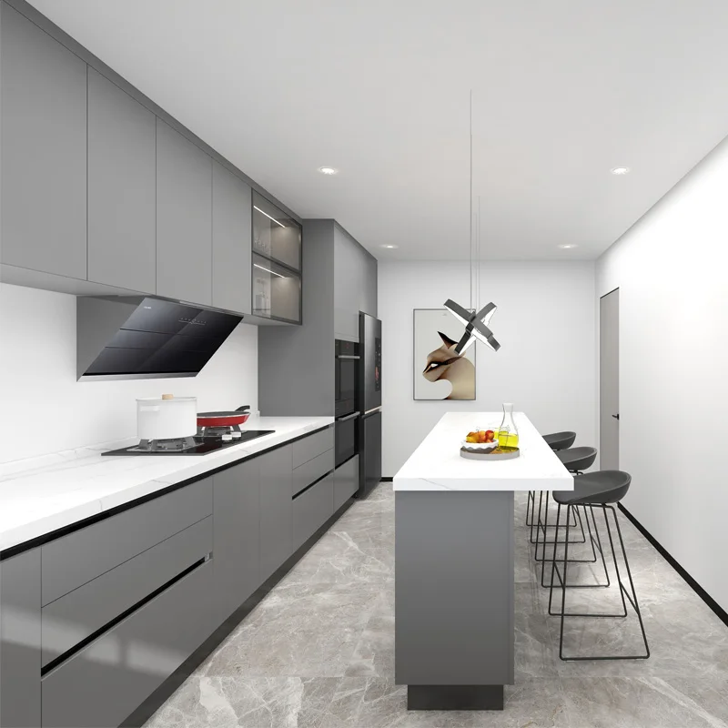 Elegant Modular Kichen Cabinet Modern Kitchen Furniture Luxury Designs for Small Kitchens in Prefab House