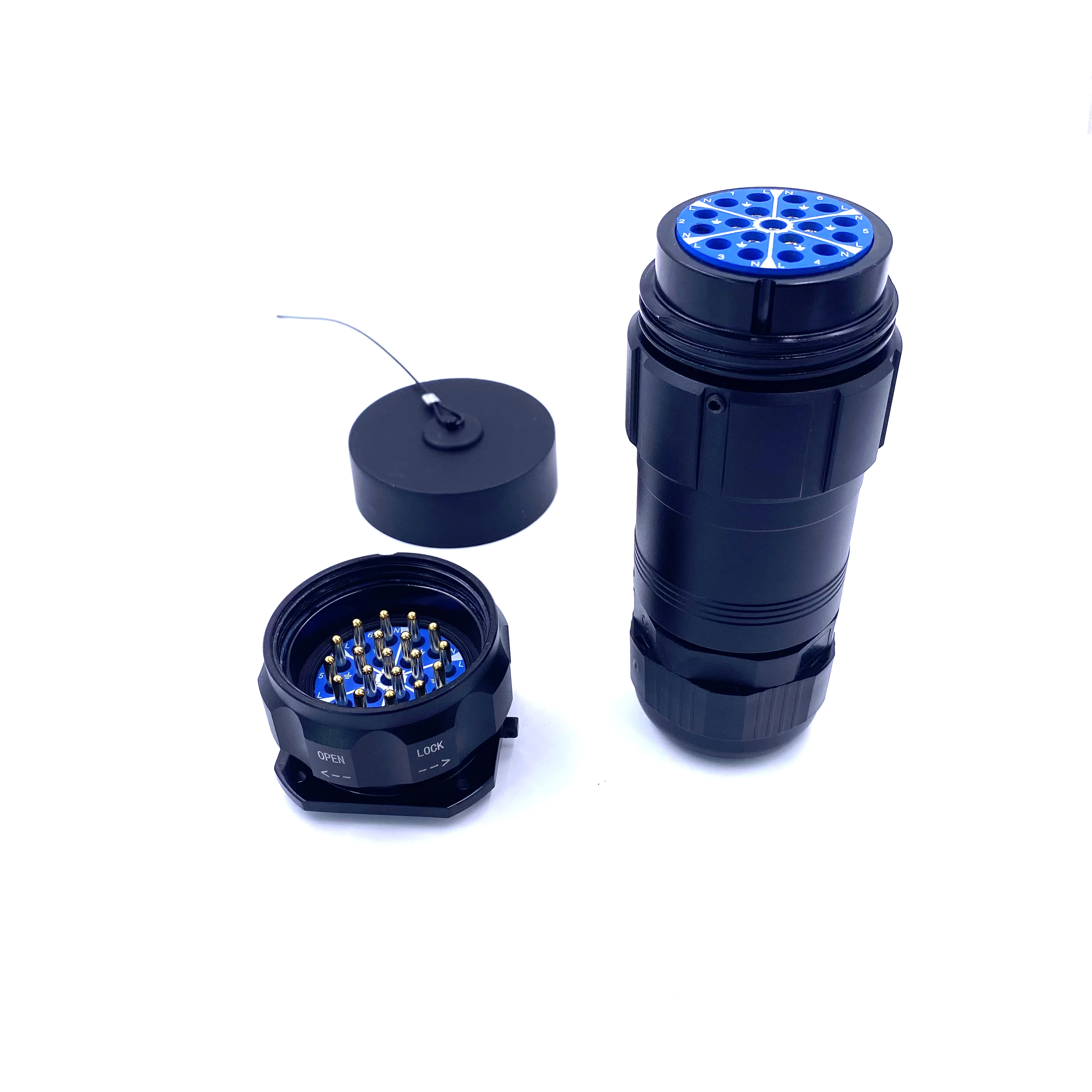 Multipin 19 Pin Female Plug Male Socket Power Socapex Style Connector