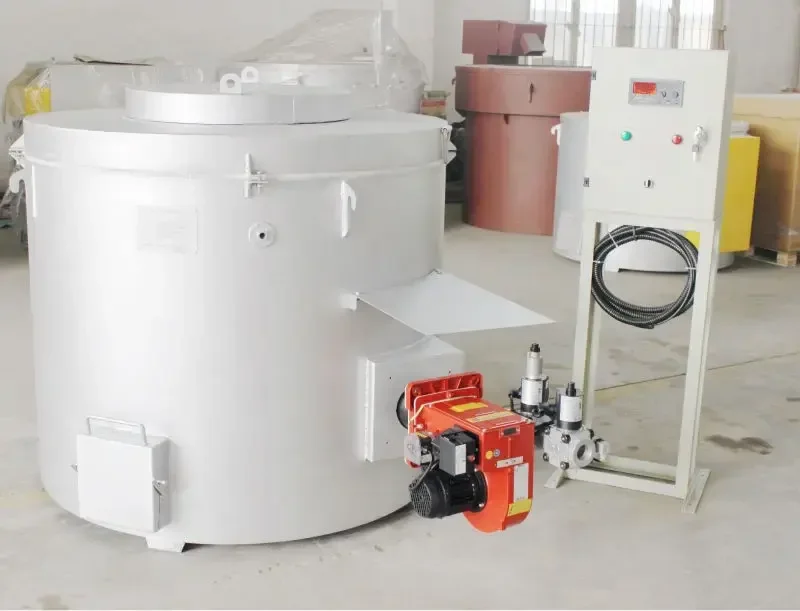 WONDERY New Type Top Selling fuel gas crucible melting furnace for aluminum alloy for sale