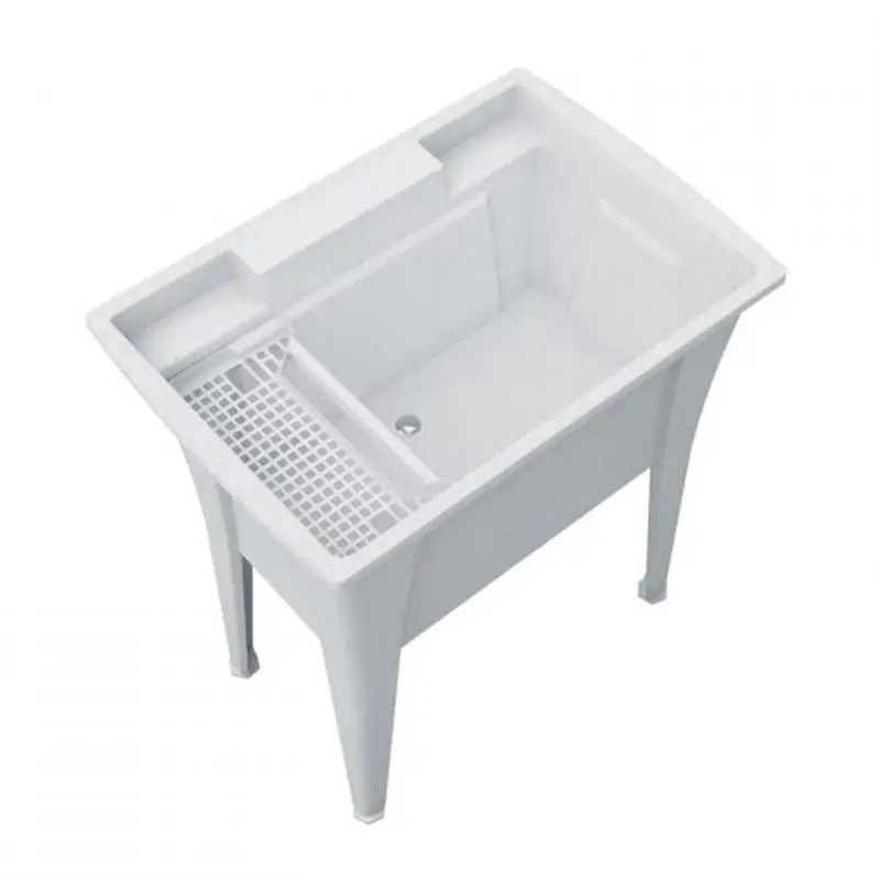 97L Bathroom Utility Sink Plastic Laundry Tub with Wash Board