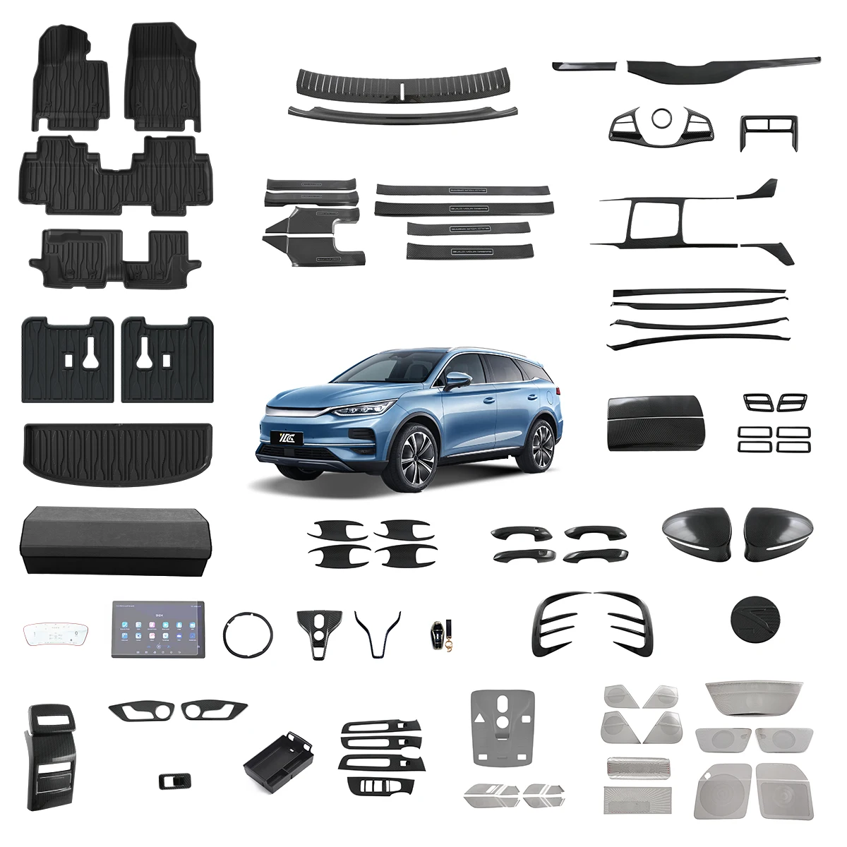 Wholesale Good Material Carbon Fiber Body Kit For Steering Wheel Trims Interior Door Trim Byd Tang Accessory Ev