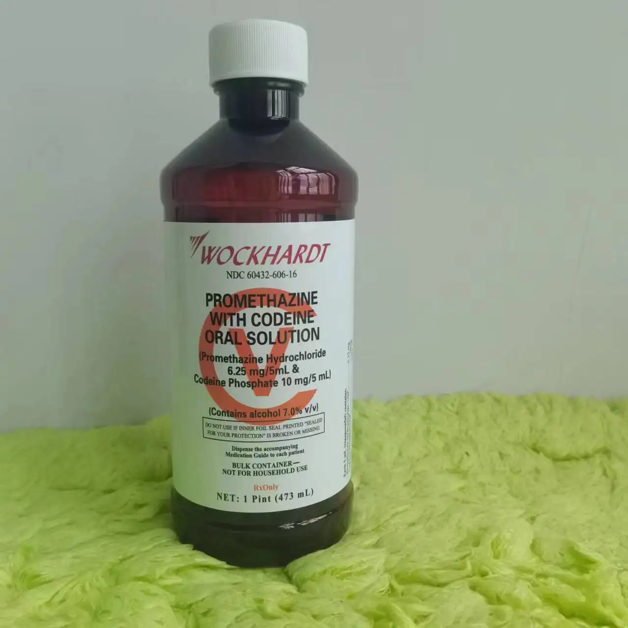 473ml Amber PET Hi-Tech Actavis Wockhardt Qualitest Akorn Prometh Cough Syrup PET Bottle with Red writing Lids