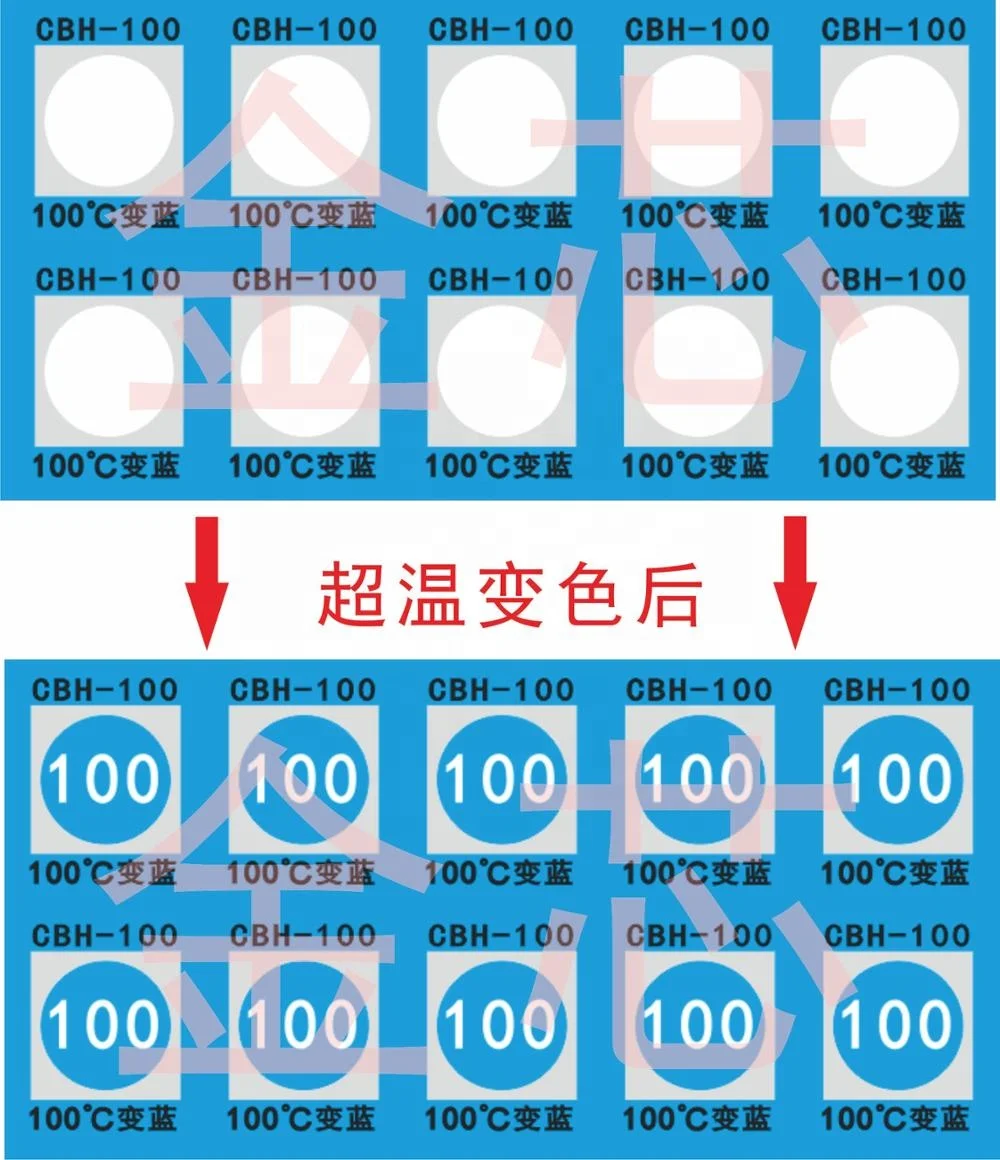 Any degree colorful temperature indicate sticker 360