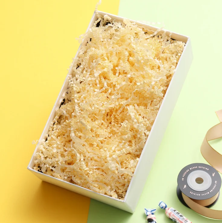 1kg/bag Decorative Crinkle Cut Raffia Shredded Kraft Paper Crinkle Gift Box Filler Crinkle Paper Raffia Lafite Paper