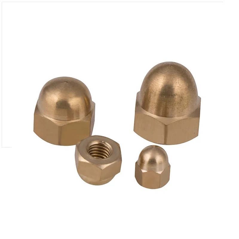 Надежное качество простая медная латунная бронзовая гайка с куполообразным шестигранным колпачком для каменного болта DIN1587