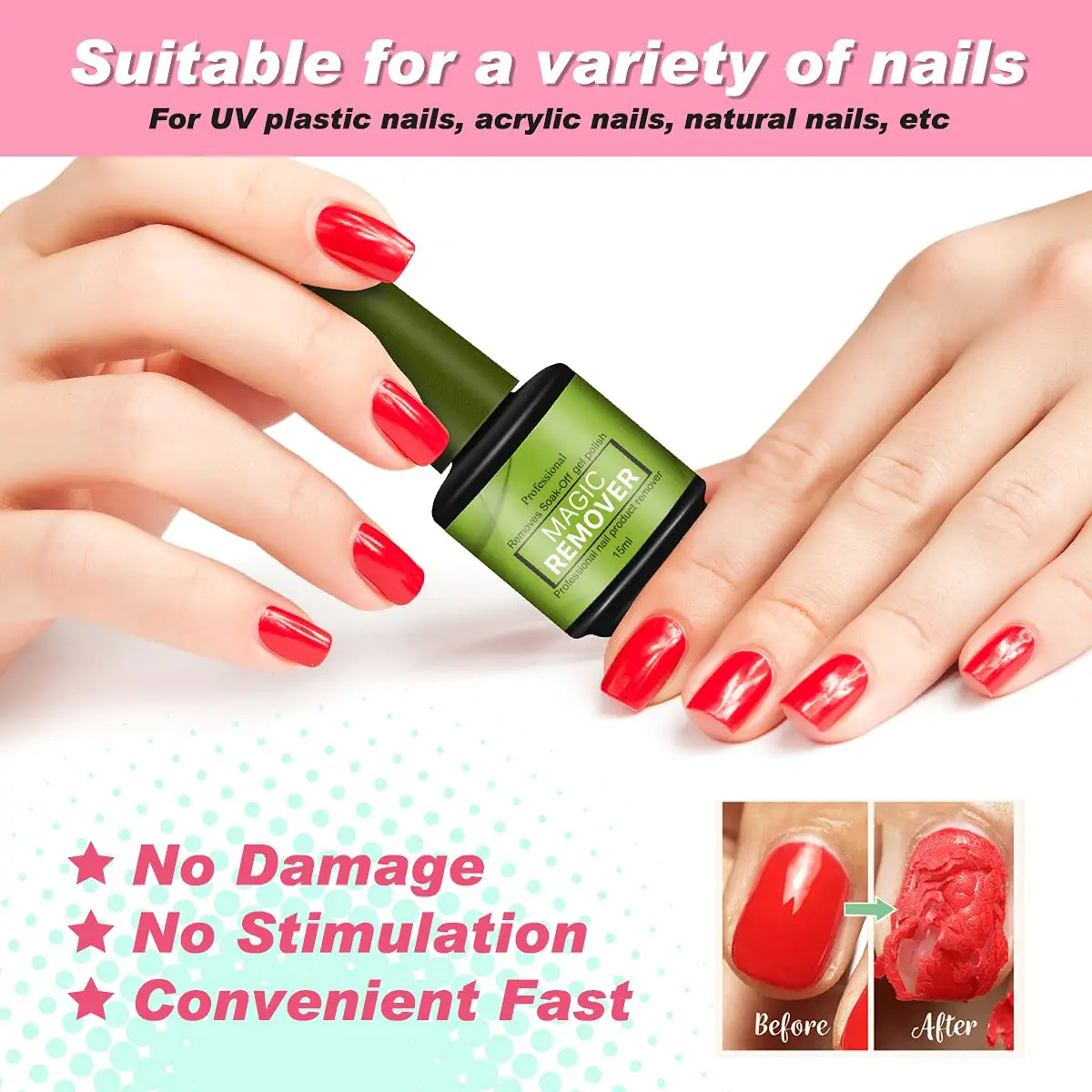 15ml Magic Nail Polish Remover Gel UV Gel Polish Delete Magic Burst Nail Gel Remover Semi Permanent Varnish Polish