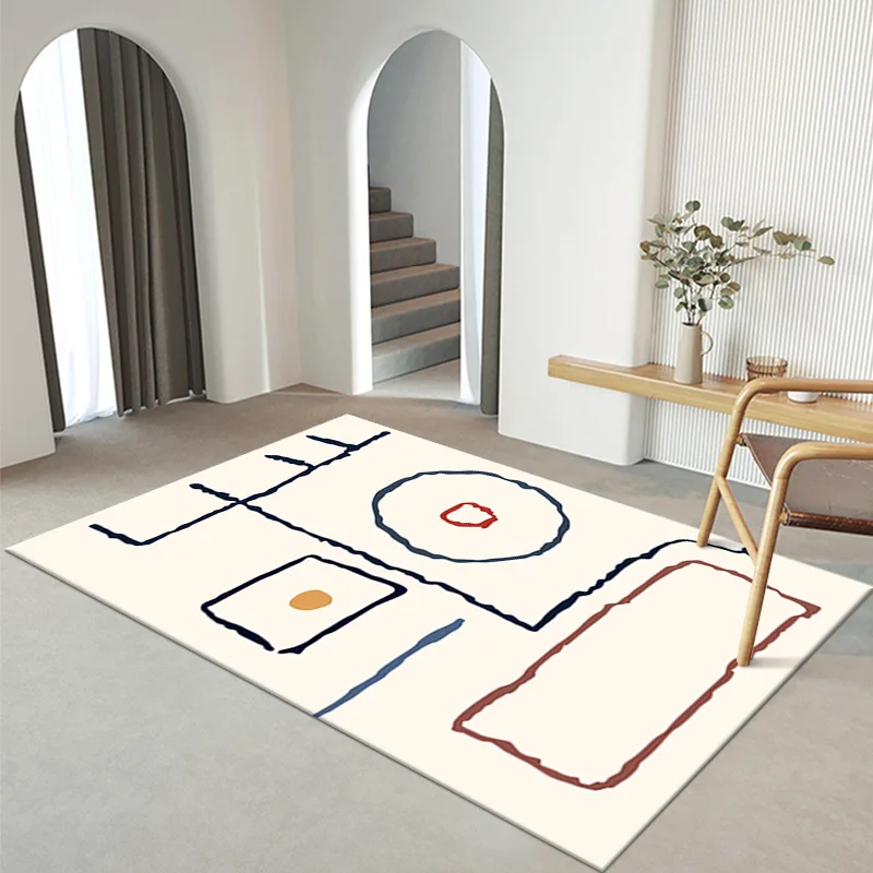 White fluffy rug living room carpet  soft and comfortable microfiber shaggy velvet carpets bedroom large size rugs