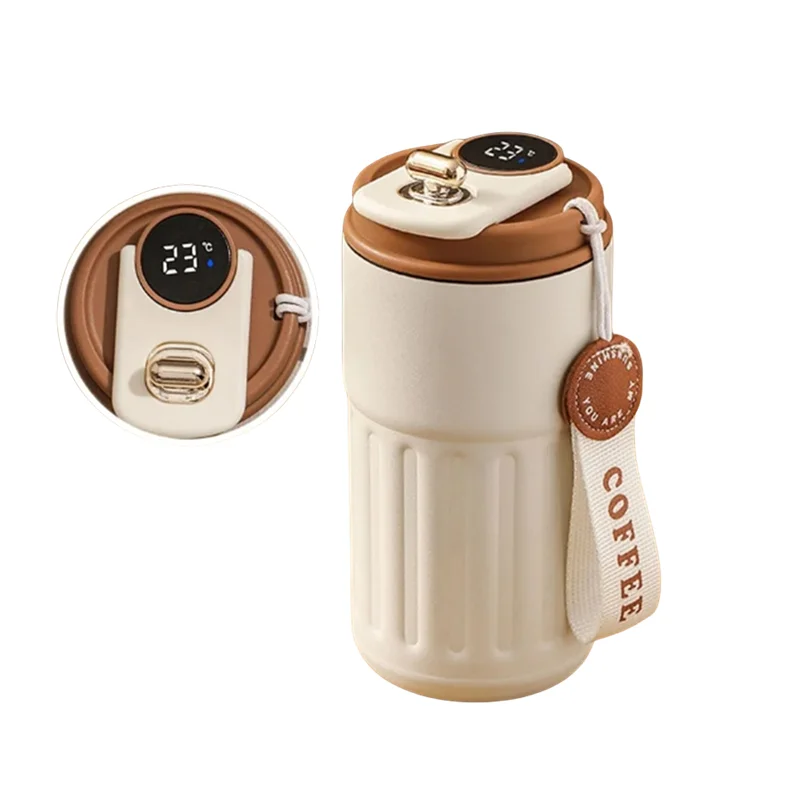 Portable Smart Thermal Bottle Water Digital LED Temperature Coffee Mug Cup Stainless Steel Double Wall Coffee Cup Bottle