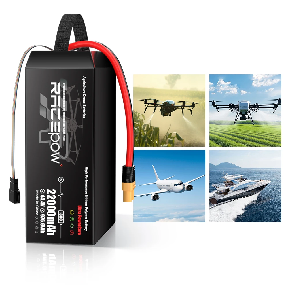 High Voltage 6S 12S 14S 22.2V 44.4V 51.8V 16000mAh Lipo Battery 30C Drone Agriculture Plant Protection Battery Pack
