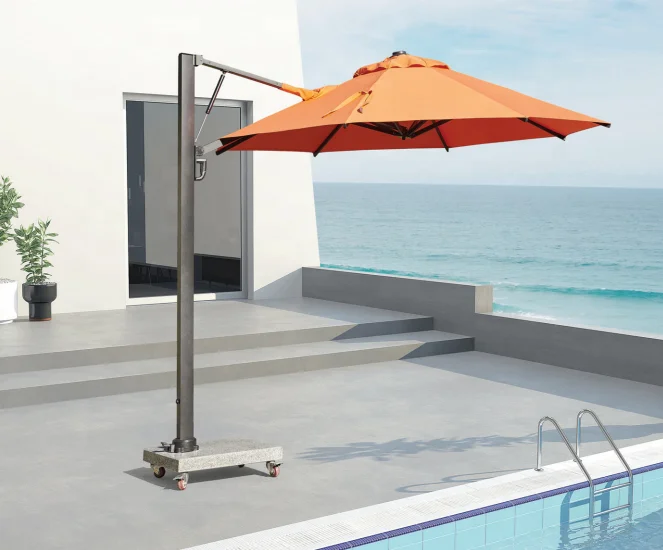 Good Value Sunshade Patio Garden Umbrella Cafe Parasol Beach Hydraulic Cantilever Umbrella