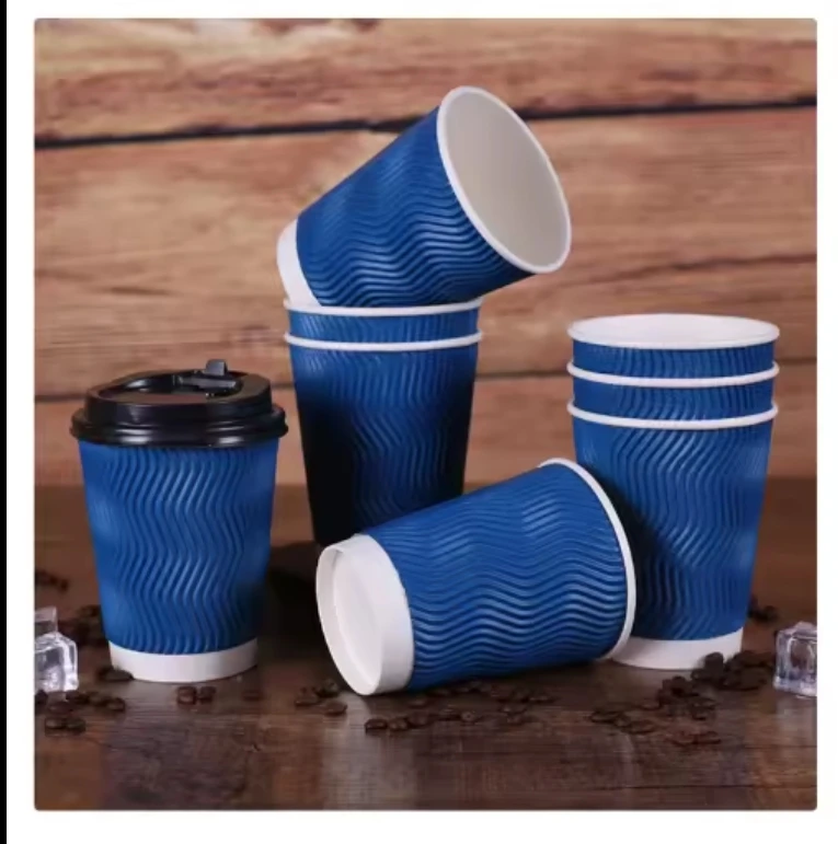Klein blue Biodegradable cup_double wall biodegradable coffee cup_disposable hot biodegradable paper cup