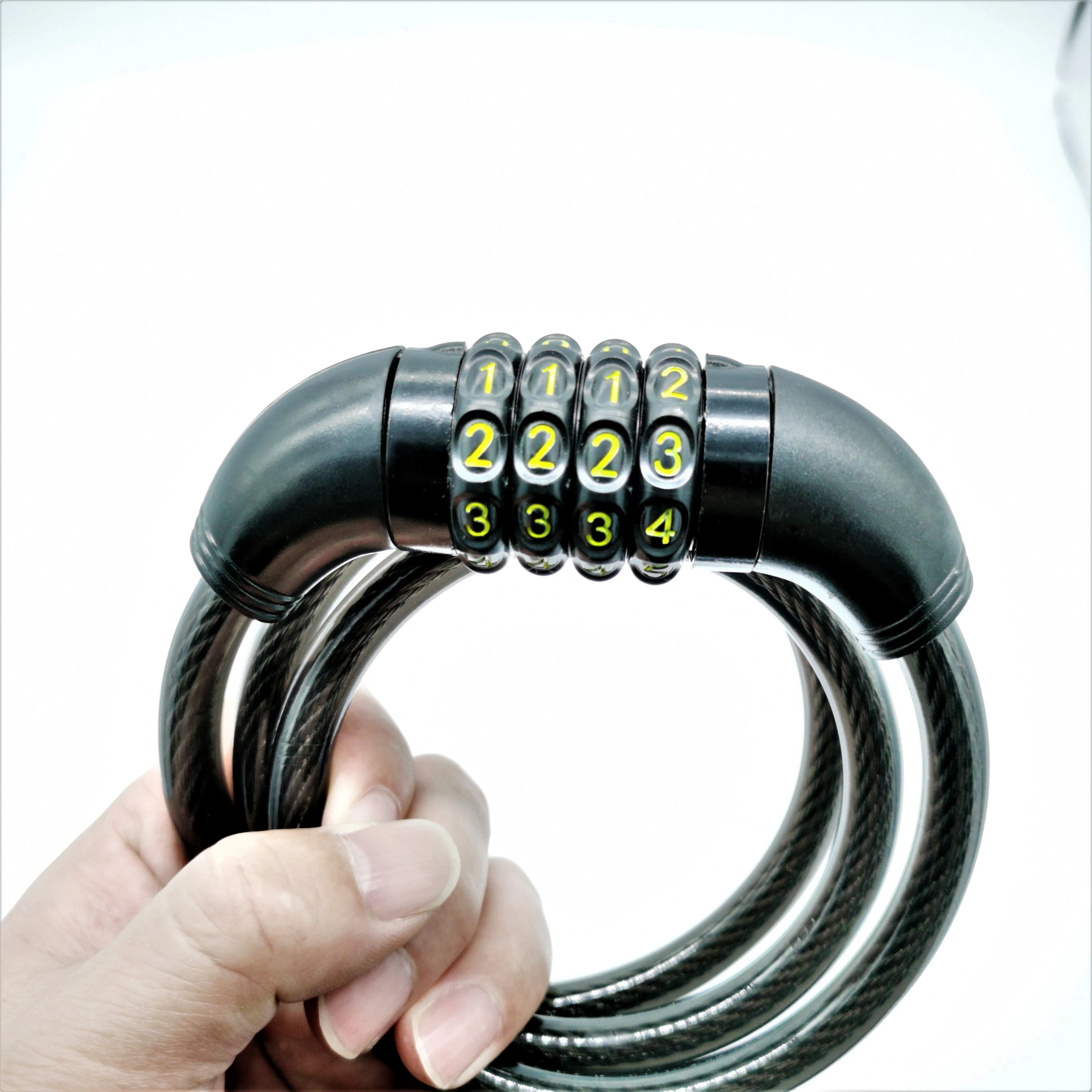 100cm Long Stainless Steel Saft Combination Security Bike Cable 4 Digital Code Lock With Code