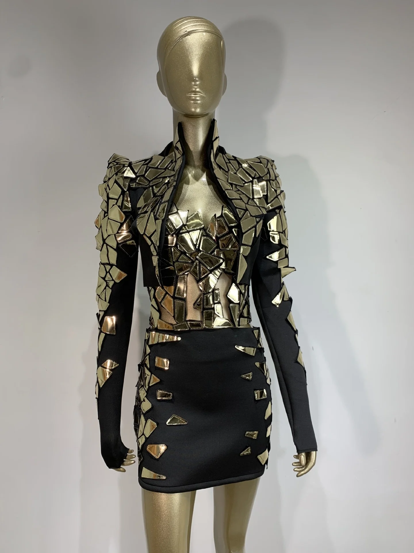 new design sparkly sequins stretch dress jazz dance costume woman nightclub costume uniforme cheerleading