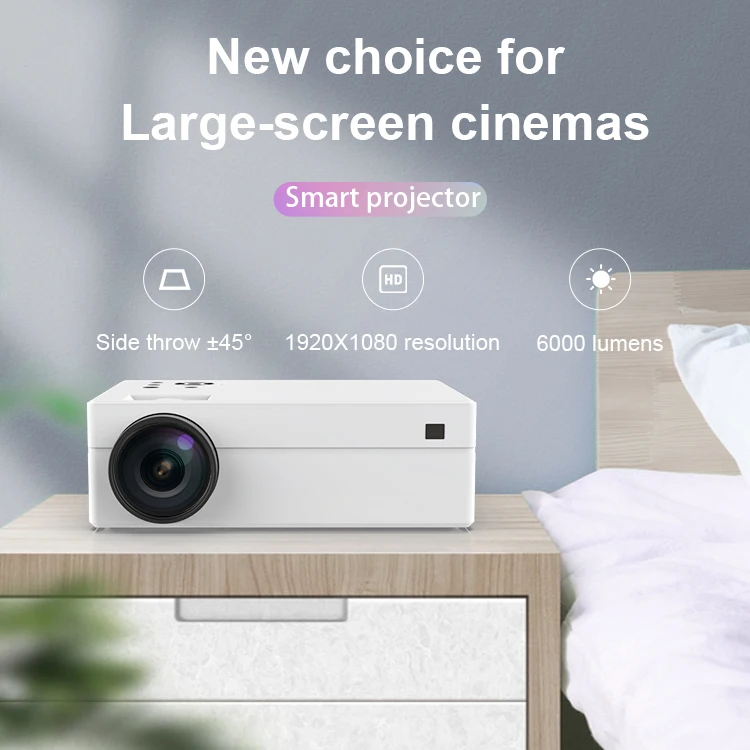 OEM new cheap mini 6000 lumen lcd advertising projector for smartphones android 4k wifi digital projector from china