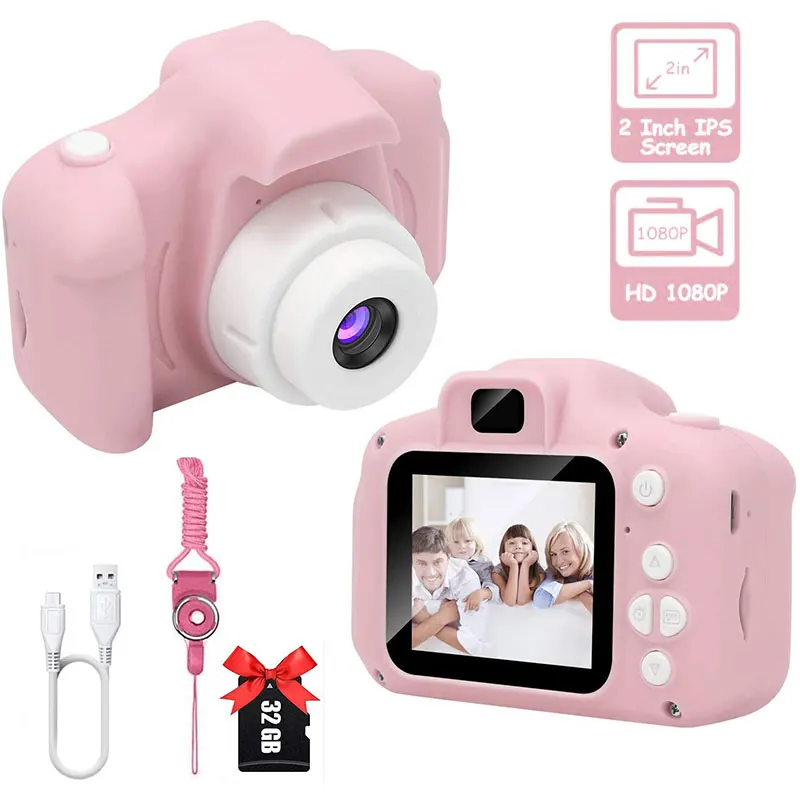 Цифровая камера для детей с 2-х дюймовый IPS экран 1080P HD детская камера детей с года до трех лет камера для От 4 до 10 лет Одежда для мальчиков и девочек
