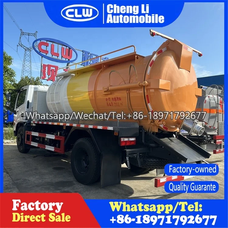 Dongfeng DFAC Small Sewage Suction Trucks 4X2 6CBM 6 Wheelers Vacuum Sewer Tanker Suction Truck