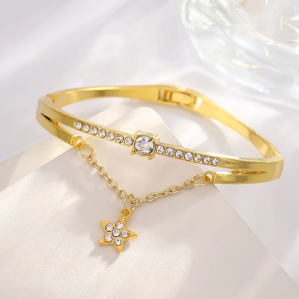 2024 Inside diameter 5.7cm italian charm bracelet women fashion charm bracelet diamond tennis bracelet for women