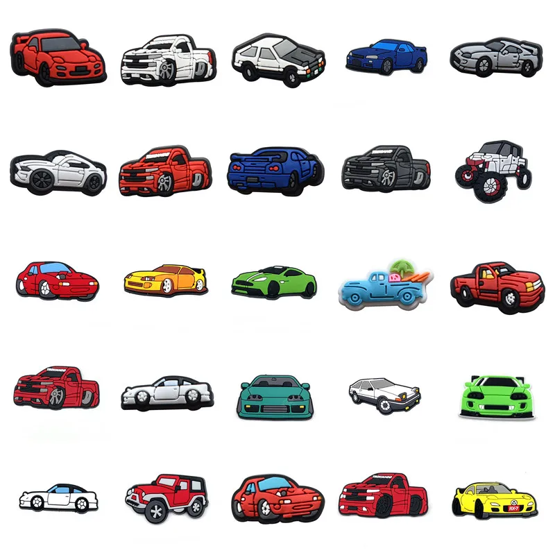 2023 new design car Shoes accessories Cartoon PVC charm luxury car party gifts for aldults teens croc shoe charms