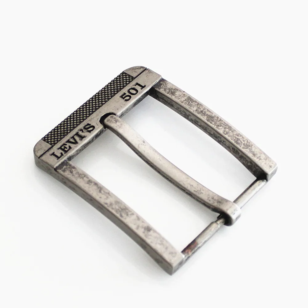 Metal zinc alloy fancy nickel free cowboy men belt pin buckle with logo